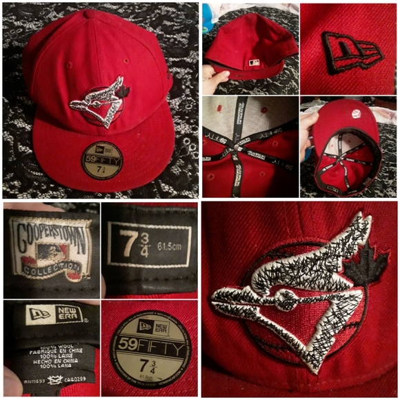 New Era/Toronto BlueJays Unisex Red Fitted BallCap - Picture 1 of 16